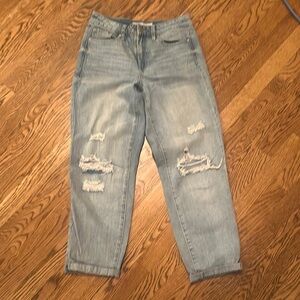 YMI Blue Boyfriend Jeans Distressed High-Rise size 27/5